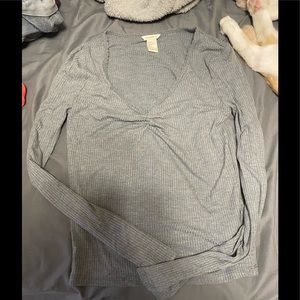 Gray crop top